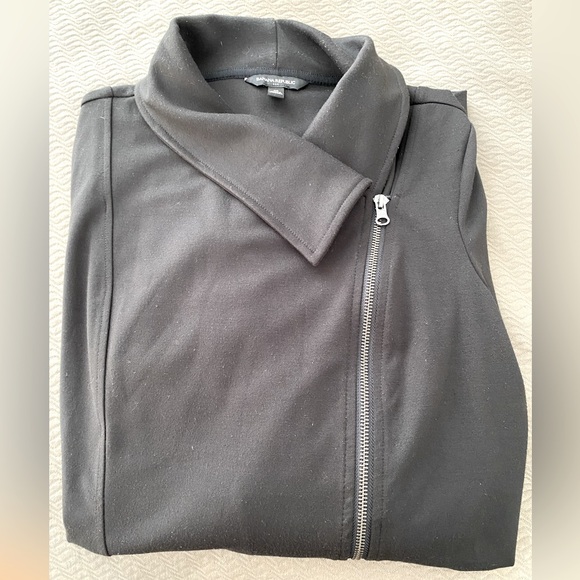 Banana Republic moto sweater jacket asymmetrical zipper 80’s retro collar pocket - Picture 2 of 12